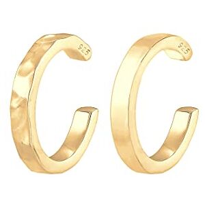 Elli Earcuff Set Silber 925 Vergoldet 24K Ohrmanschette Damen Ohrringe für Frauen Ohrklemme Gehämmert Durchmesser 13mm Helix 0304210119 Elli Earcuff Set Silber 925 Vergoldet 24K Ohrmanschette Damen Ohrringe für Frauen Ohrklemme Gehämmert Durchmesser 13mm Helix 0304210119