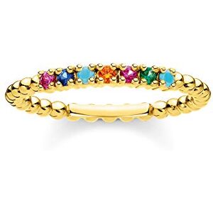 THOMAS SABO Ring Kugeln farbige Steine gold 925 Sterlingsilber, 750 Gelbgold Vergoldung THOMAS SABO Ring Kugeln farbige Steine gold 925 Sterlingsilber, 750 Gelbgold Vergoldung