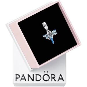 PANDORA Moments Libelle Doppelter Charm-Anhänger aus Sterling Silber mit Zirkonia, Kompatibel Moments und ME Armbänder, 793745C01 PANDORA Moments Libelle Doppelter Charm-Anhänger aus Sterling Silber mit Zirkonia, Kompatibel Moments und ME Armbänder, 793745C01