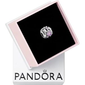 PANDORA Offen gearbeitetes, lilafarbenes Gänseblümchen Charm, Kollektion Garden, aus Sterlingsilber, 798772C02 PANDORA Offen gearbeitetes, lilafarbenes Gänseblümchen Charm, Kollektion Garden, aus Sterlingsilber, 798772C02