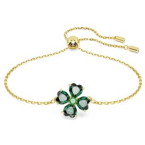 Swarovski Idyllia Armband, Vergoldetes Damenarmband mit Glücksklee-Motiv und Strahlenden Grünen Kristallen Swarovski Idyllia Armband, Vergoldetes Damenarmband mit Glücksklee-Motiv und Strahlenden Grünen Kristallen