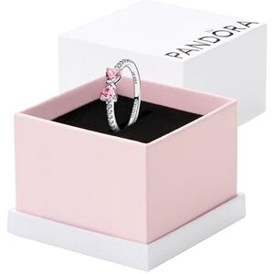 PANDORA Timeless Funkelnde Rosafarbene Schleife Ring aus Sterling Silber mit Zirkonia, Größe: 54, 193510C01-54 PANDORA Timeless Funkelnde Rosafarbene Schleife Ring aus Sterling Silber mit Zirkonia, Größe: 54, 193510C01-54