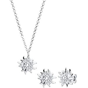 Elli Schmuckset Damen Edelweiss Anhänger Set Ohrstecker Traditionell in 925 Sterling Silber Elli Schmuckset Damen Edelweiss Anhänger Set Ohrstecker Traditionell in 925 Sterling Silber