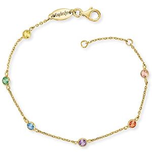 Engelsrufer Damen Armband aus vergoldetem Sterling Silber mit Multicolor Zirkonia Steinen, verstellbar, Karabinerverschluss, nickelfrei, Allergiker geeignet Engelsrufer Damen Armband aus vergoldetem Sterling Silber mit Multicolor Zirkonia Steinen, verstellbar, Karabinerverschluss, nickelfrei, Allergiker geeignet