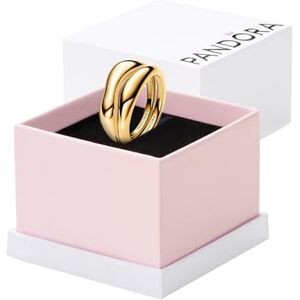 PANDORA Essence Organisch Geformte Stacking-Ringe aus Sterling Silber mit vergoldeter Metalllegierung, Größe: 56, 163264C00-56 PANDORA Essence Organisch Geformte Stacking-Ringe aus Sterling Silber mit vergoldeter Metalllegierung, Größe: 56, 163264C00-56