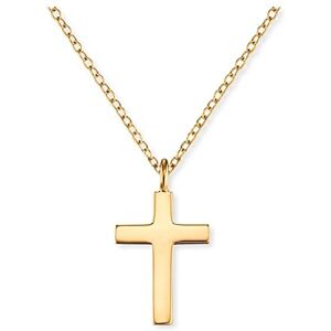 Engelsrufer Damen Halskette aus vergoldetem Sterling Silber und schlichtem Kreuz Anhänger B: 10 mm; H: 14 mm Karabinerverschluss in zwei Längen verstellbar nickelfrei Engelsrufer Damen Halskette aus vergoldetem Sterling Silber und schlichtem Kreuz Anhänger B: 10 mm; H: 14 mm Karabinerverschluss in zwei Längen verstellbar nickelfrei