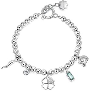 Brosway Armband Frau aus Edelstahl mit Symbolen Glückshorn/Elefant/Kleeblatt, Armband Frau Kollektion CHAKRA BHKB114 Brosway Armband Frau aus Edelstahl mit Symbolen Glückshorn/Elefant/Kleeblatt, Armband Frau Kollektion CHAKRA BHKB114