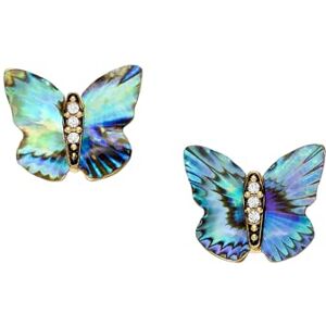 Fossil Damen Ohrringe aus goldfarbenem Edelstahl mit Pfosten-/Bolzenverschluss, Hellblau Fossil Damen Ohrringe aus goldfarbenem Edelstahl mit Pfosten-/Bolzenverschluss, Hellblau