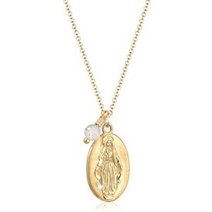 Elli Halskette Damen Marienbild Anhänger Schlicht mit Labradorit Kugel aus 925 Sterling Silber vergoldet Elli Halskette Damen Marienbild Anhänger Schlicht mit Labradorit Kugel aus 925 Sterling Silber vergoldet