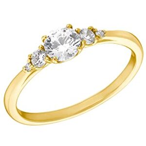 Amor Ring 925 Sterling Silber Damen Ringe, mit Zirkonia synth., Gold, Kommt in Schmuck Geschenk Box, 2035669 Amor Ring 925 Sterling Silber Damen Ringe, mit Zirkonia synth., Gold, Kommt in Schmuck Geschenk Box, 2035669