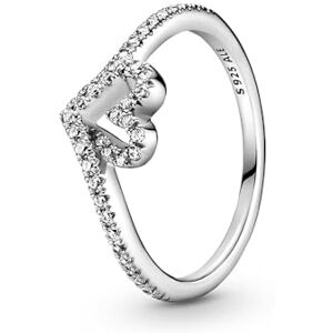 PANDORA Wish Funkelnder Wishbone Herz Ring aus Sterling Silber/Ringgröße 58 PANDORA Wish Funkelnder Wishbone Herz Ring aus Sterling Silber/Ringgröße 58