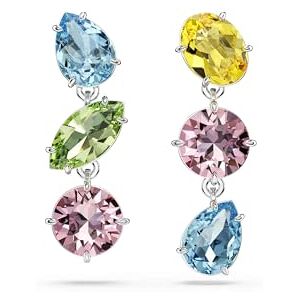 Swarovski Gema Drop-Ohrhänger, Bunte, Rhodinierte Ohrringe mit Asymmetrischem Design und Strahlenden Kristallen in Verschiedenen Schliffen Swarovski Gema Drop-Ohrhänger, Bunte, Rhodinierte Ohrringe mit Asymmetrischem Design und Strahlenden Kristallen in Verschiedenen Schliffen