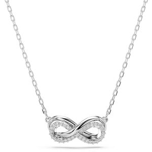 Swarovski Hyperbola Anhänger, Weiße und Rhodinierte Damenhalskette mit Unendlichkeitsmotiv und Strahlenden Kristallen Swarovski Hyperbola Anhänger, Weiße und Rhodinierte Damenhalskette mit Unendlichkeitsmotiv und Strahlenden Kristallen