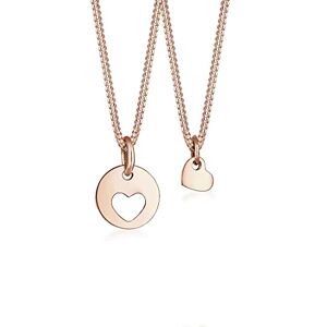 Elli Halskette Damen Set Herz Cut-Out Anhänger Mutter Kind Liebe in 925 Sterling Silber Rosévergoldet Elli Halskette Damen Set Herz Cut-Out Anhänger Mutter Kind Liebe in 925 Sterling Silber Rosévergoldet