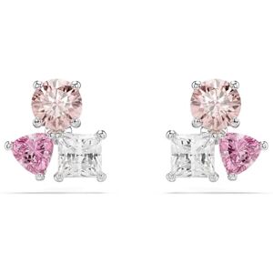 Swarovski Mesmera Ohrstecker, Rhodinierte Ohrringe mit Strahlenden und Rosafarbenen Kristallen Swarovski Mesmera Ohrstecker, Rhodinierte Ohrringe mit Strahlenden und Rosafarbenen Kristallen