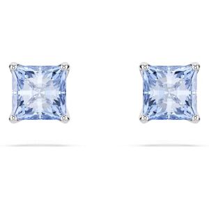 Swarovski Matrix Ohrstecker, Blaue, Rhodinierte Ohrringe mit Strahlenden Kristallen im Kissenschliff Swarovski Matrix Ohrstecker, Blaue, Rhodinierte Ohrringe mit Strahlenden Kristallen im Kissenschliff