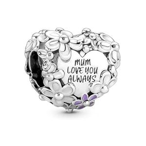 PANDORA Charm Blumiges Herz Mum Pink 791155C01 PANDORA Charm Blumiges Herz Mum Pink 791155C01