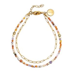 SINGULARU Double Crystal Summer Armband. Edelstahl mit 18 Kt Vergoldeter Beschichtung und Kristalle. Schmuck für Damen. SINGULARU Double Crystal Summer Armband. Edelstahl mit 18 Kt Vergoldeter Beschichtung und Kristalle. Schmuck für Damen.