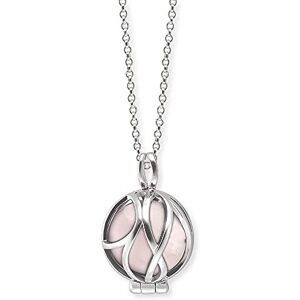 Engelsrufer Damen Halskette aus Sterling Silber und Rosenquarz Kraftstein Kugel Anhänger Karabinerverschluss in drei Längen verstellbar nickelfrei Engelsrufer Damen Halskette aus Sterling Silber und Rosenquarz Kraftstein Kugel Anhänger Karabinerverschluss in drei Längen verstellbar nickelfrei