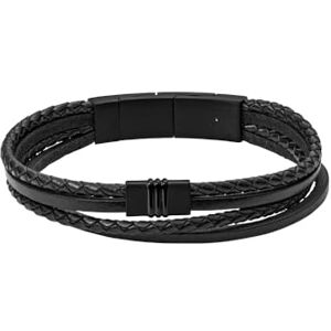 Fossil Armband Für Männer Vintage Casual, Innenlänge: 175mm 190mm Schwarz Edelstahlarmband, JF03098001 Fossil Armband Für Männer Vintage Casual, Innenlänge: 175mm 190mm Schwarz Edelstahlarmband, JF03098001