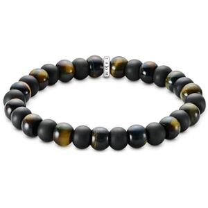 THOMAS SABO Armband Obsidian und Tigerauge Recyceltes 925 Silber, geschw. A2196-806-11-L19 THOMAS SABO Armband Obsidian und Tigerauge Recyceltes 925 Silber, geschw. A2196-806-11-L19