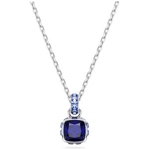 Swarovski Birthstone Anhänger September, Blaue und Rhodinierte Damenhalskette mit Kristallen Swarovski Birthstone Anhänger September, Blaue und Rhodinierte Damenhalskette mit Kristallen