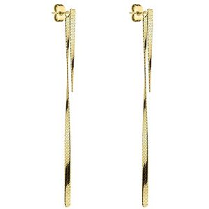 LIEBESKIND Ohrhänger mit einfädelbarem Anhänger Sleek Chain Edelstahl IP Gold LIEBESKIND Ohrhänger mit einfädelbarem Anhänger Sleek Chain Edelstahl IP Gold