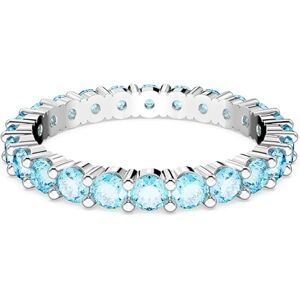 Swarovski Matrix Ring, Rhodinierter Damenschmuck mit Blauen, Strahlenden Kristallen Swarovski Matrix Ring, Rhodinierter Damenschmuck mit Blauen, Strahlenden Kristallen