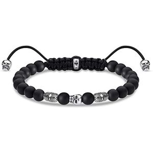 THOMAS SABO Armband Nylon, 925 Sterlingsilber, Geschwärzt THOMAS SABO Armband Nylon, 925 Sterlingsilber, Geschwärzt