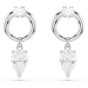 Swarovski Mesmera Drop-Ohrhänger, Rhodinierte Kreolen mit Zirkonia im Rundschliff und einem Hängenden Weißen Zirkonia im Tropfenschliff, Größe: 2.2 x 1 cm Swarovski Mesmera Drop-Ohrhänger, Rhodinierte Kreolen mit Zirkonia im Rundschliff und einem Hängenden Weißen Zirkonia im Tropfenschliff, Größe: 2.2 x 1 cm