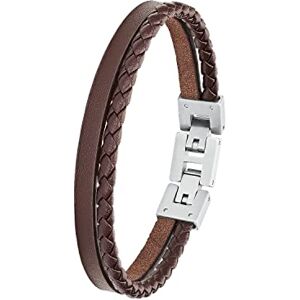 s.Oliver Armband Edelstahl/Leder für Herren, Armschmuck, Kommt in Schmuck Geschenk Box s.Oliver Armband Edelstahl/Leder für Herren, Armschmuck, Kommt in Schmuck Geschenk Box