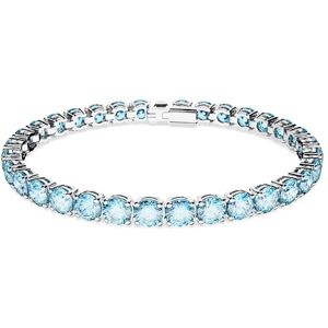 Swarovski Matrix Tennis, Rhodiniertes Damenarmband mit Strahlenden Blauen, Kristallen Swarovski Matrix Tennis, Rhodiniertes Damenarmband mit Strahlenden Blauen, Kristallen