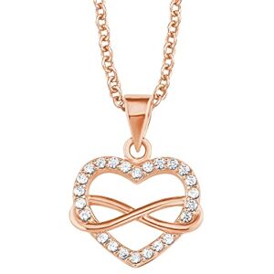 s.Oliver Kette mit Herz Anhänger und Infinity-Symbol für Damen, Zirkonia und 925 Sterling Silber, Rosévergoldet s.Oliver Kette mit Herz Anhänger und Infinity-Symbol für Damen, Zirkonia und 925 Sterling Silber, Rosévergoldet