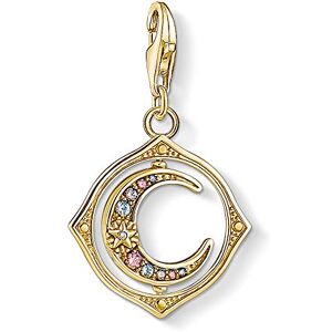 THOMAS SABO Charm-Anhänger, Sterlingsilber, vergoldet, Zirkonia, Glas-Keramik Stein, synthetischer Spinell, Mond, Gold THOMAS SABO Charm-Anhänger, Sterlingsilber, vergoldet, Zirkonia, Glas-Keramik Stein, synthetischer Spinell, Mond, Gold