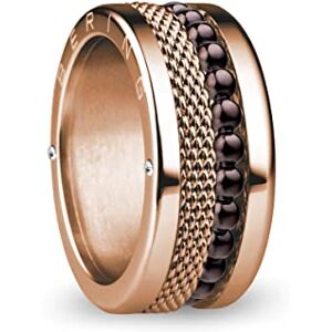 BERING Austauschbar Ringkombination für Damen in Rosé Gold & Braun mit einzigartigem Twist- & Change System, Donube BERING Austauschbar Ringkombination für Damen in Rosé Gold & Braun mit einzigartigem Twist- & Change System, Donube
