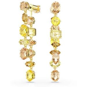 Swarovski Gema Drop-Ohrhänger, Vergoldete Ohrringe mit Zwei Asymmetrischen Ketten mit gelb- und bernsteinfarbenen Kristallen in Krappenfassung und Verschiedenen Schliffen, Größe: 5.8 x 0.9 cm Swarovski Gema Drop-Ohrhänger, Vergoldete Ohrringe mit Zwei Asymmetrischen Ketten mit gelb- und bernsteinfarbenen Kristallen in Krappenfassung und Verschiedenen Schliffen, Größe: 5.8 x 0.9 cm