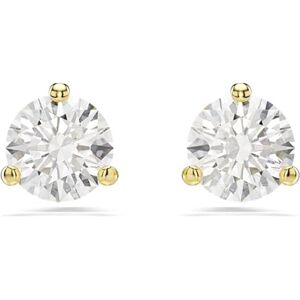 Swarovski Solitaire Ohrstecker, Rundschliff, Weiß, Goldlegierungsschicht Swarovski Solitaire Ohrstecker, Rundschliff, Weiß, Goldlegierungsschicht