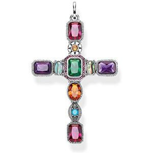 THOMAS SABO Anhänger Kreuz farbige Steine 925 Sterlingsilber, Geschwärzt THOMAS SABO Anhänger Kreuz farbige Steine 925 Sterlingsilber, Geschwärzt