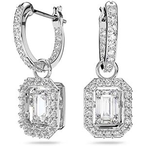 Swarovski Una Drop-Ohrhänger, Rhodinierte Ohrringe mit Strahlenden Kristallen Swarovski Una Drop-Ohrhänger, Rhodinierte Ohrringe mit Strahlenden Kristallen