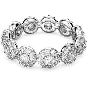 Swarovski Una Ring, Weißer und Rhodinierter Damenring mit Strahlenden Kristallen Swarovski Una Ring, Weißer und Rhodinierter Damenring mit Strahlenden Kristallen