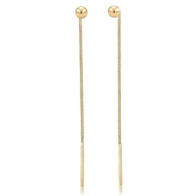 Elli Ohrringe Damen Ohrhänger Kugel Minimal Durchziehen in 925 Sterling Silber Elli Ohrringe Damen Ohrhänger Kugel Minimal Durchziehen in 925 Sterling Silber