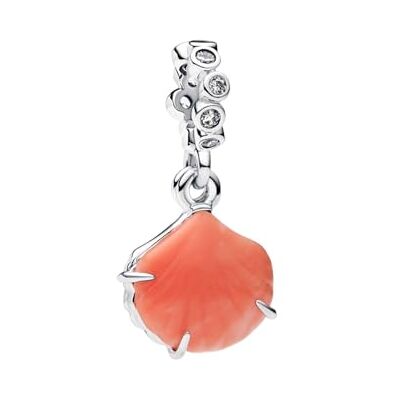 PANDORA Korallenrote Muschel Doppelter Charm-Anhänger 793821C01 Charm Anhänger PANDORA Korallenrote Muschel Doppelter Charm-Anhänger 793821C01 Charm Anhänger