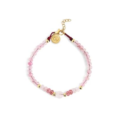 SINGULARU Armband Amulet Rose Quartz Edelstahl vergoldet Damenschmuck Wasserfester Stahl mit 18 kt Gold verleiht Eleganz mit natürlichen Rosenquarz-Edelsteinen. SINGULARU Armband Amulet Rose Quartz Edelstahl vergoldet Damenschmuck Wasserfester Stahl mit 18 kt Gold verleiht Eleganz mit natürlichen Rosenquarz-Edelsteinen.