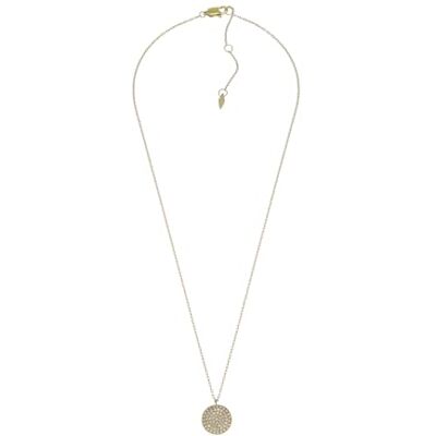 Fossil Women's goldfarbene Edelstahlkette mit Karabinerverschluss Runde Halskette mit Anhängern Fossil Women's goldfarbene Edelstahlkette mit Karabinerverschluss Runde Halskette mit Anhängern