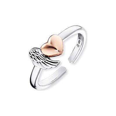Engelsrufer Damen Ring aus Sterling Silber mit Flügel und Herz größenverstellbar nickelfrei Engelsrufer Damen Ring aus Sterling Silber mit Flügel und Herz größenverstellbar nickelfrei