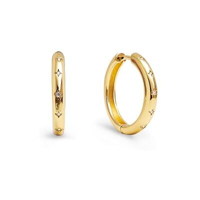 SINGULARU Ohrringe Astra L. Messing mit 18K vergoldung und Zirkonia. Schmuck für Damen. SINGULARU Ohrringe Astra L. Messing mit 18K vergoldung und Zirkonia. Schmuck für Damen.