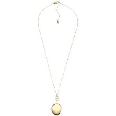 Fossil Halskette für Frauen Locket Collection Gold-Tone Edelstahl Kette Halskette, Länge: 400mm+50mm, JF04426710 Fossil Halskette für Frauen Locket Collection Gold-Tone Edelstahl Kette Halskette, Länge: 400mm+50mm, JF04426710