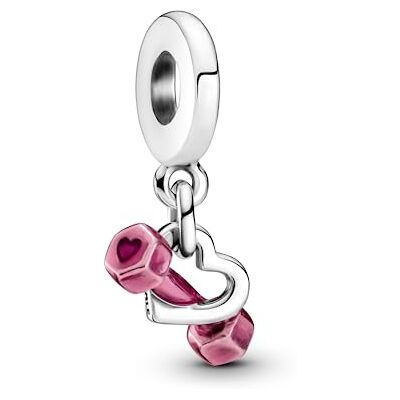 PANDORA Hantel & Herz Charm-Anhänger aus Sterling-Silber Moments Collection PANDORA Hantel & Herz Charm-Anhänger aus Sterling-Silber Moments Collection