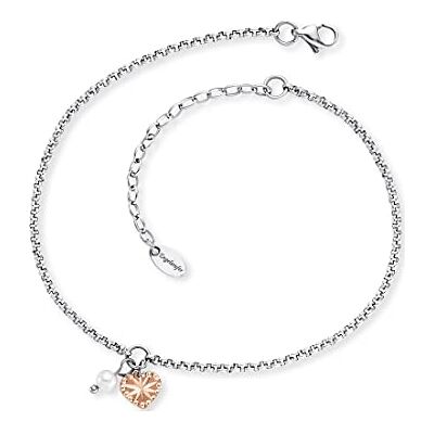 Engelsrufer Fußkettchen für Damen mit Anhänger, 925er Sterlingsilber rhodiniert, oder Edelstahl, Bicolor, Tricolor, verstellbare Länge, nickelfrei, Allergiker geeignet Engelsrufer Fußkettchen für Damen mit Anhänger, 925er Sterlingsilber rhodiniert, oder Edelstahl, Bicolor, Tricolor, verstellbare Länge, nickelfrei, Allergiker geeignet