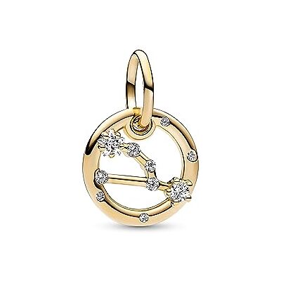 PANDORA Moments Anhänger, Sternzeichen-Charms, 14-karätig vergoldet, mit klarem Cubic Zirkonia PANDORA Moments Anhänger, Sternzeichen-Charms, 14-karätig vergoldet, mit klarem Cubic Zirkonia